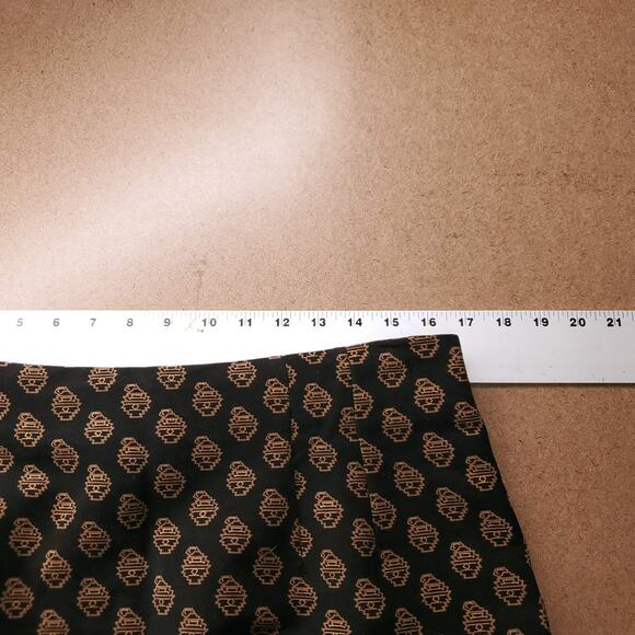 Briggs Aztec Paisley Maxi Skirt Sz 16 Black Brown Zip Slit Back Boho Flowy - Picture 6 of 8